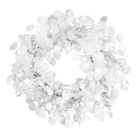 National Tree Company Artificial Christmas Wreath, White, Winter Frost, 24 inch