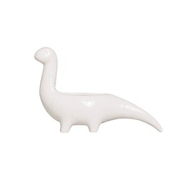 Creative Co-Op Maceta de gres con Forma de Dinosaurio Blanco