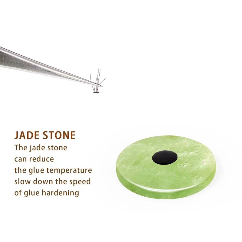 3 PCS Jade Stone Glue Pallet for Eyelash Extension Round