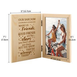 Friend Gifts picture frame, Best friends birthday gift for women/men. Friend gift ideas to my best friend. Wooden picture frames for friends (Fit 4x6inches Photo)