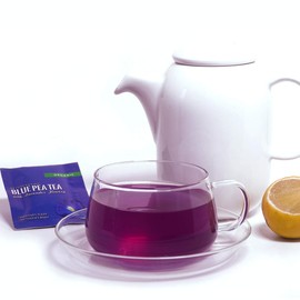 BLUE TEA - Butterfly Pea Flower Lavender Tea - 30 Pyramid Tea Bags | Caffeine Free - CALMING & STRESS RELIEF | For Natural colorant of COCKTAIL & Mocktails | GMO Free - Gluten Free | Premium Tin Pack