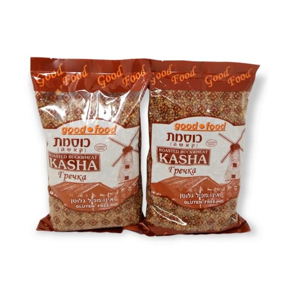 Roasted Buckwheat Kasha, Buckwheat Groats, Kosher 2 lbs (Pack of 2)