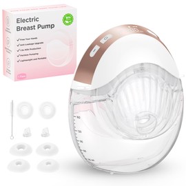 Jheppbay All-in-One Electric Breast Pump, Hands-Free, Privacy Protection, Prevent Leakage, 5s Quick Assembly, with 17/19/21/24 mm Flange, Pack of 1