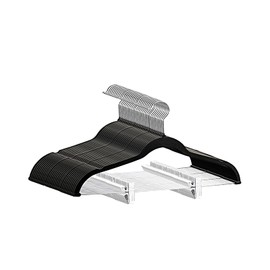 Softflame Velvet Pants Hangers Pack of 24, Non-Slip Skirt Clothes Trousers Hangers with Adjustable Clips, 360 ° Swivel Hooks Black/Silver