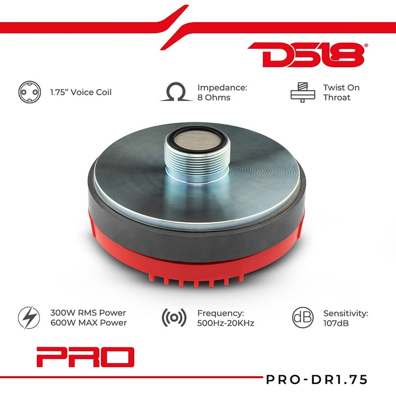 DS18 PRO-DR1.75 1" Twist On Throat Compression Driver with 1.75"