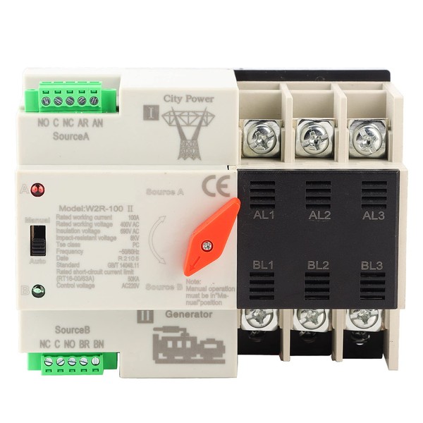 Eujgoov W2R-100 Interruptor de transferencia automática de doble potencia Interruptor