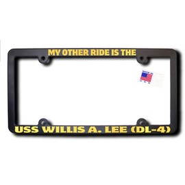 James E. Reid Design My Other Ride USS Willis A. LEE (DL-4) License Frame w/Metallic Gold Text