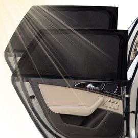 Universal Car Side Window Sun Shade 2 Pack, Breathable Mesh Sun Shade Blocking Mosquito Net, UV Car Rear Window Sunshades Protection for Kids/Baby/Adults/Pets, Fits All 98% Cars