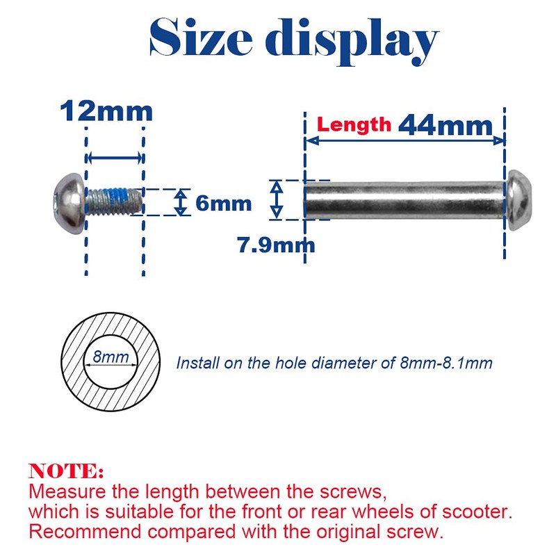 OTFAITP M8 Screws for 2-3-4-Wheel Kid Scoote Replacement Micro Mini