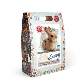 The Crafty Kit Company Baby Bunny Needle Felting Craft Kit for Beginners Including Corriedale Wool, Needles and Instructions