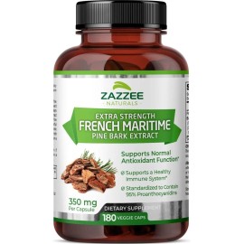 Zazzee French Maritime Pine Bark Extract 180 Capsulas Sin Sabor