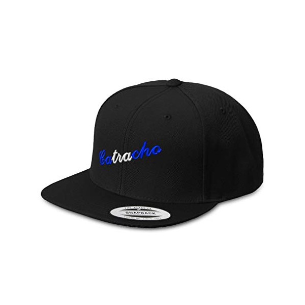 Speedy Pros Snapback Hats for Men & Women Catracho Honduras Embroidery Acrylic Flat Bill Baseball Cap Black Design Only