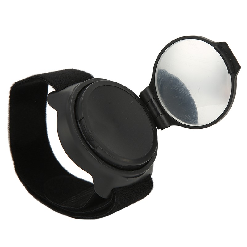 Bicycle Mirror Nylon Wrist Arm Strap Convex Design Black 5cm