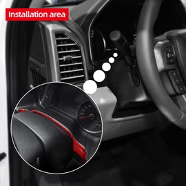 BETTERHUMZ Car Central Dashboard Panel Odometer Cover Trim Compatible with Ford F150 Raptor 2015-2020 Carbon Fiber Center Console Speedometer Decorative Sticker Interior Accessories (Red)