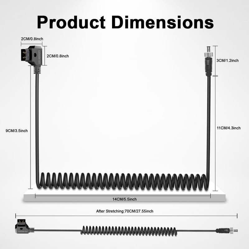 Alvin's Cables D-TAP to Locking DC 5.5 2.1 Power Cable