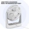 mollie 6-Inch Small Rechargeable USB Desk Fan Battery Operated with