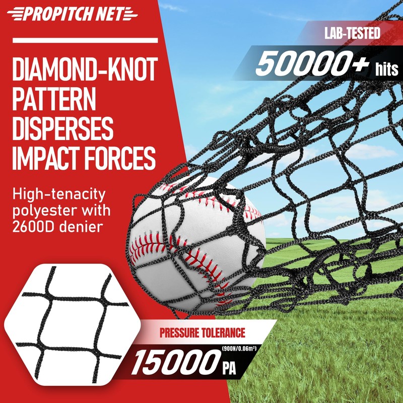 Pitching Net, 9 Hole Baseball Pitching Net with Strike Zone,