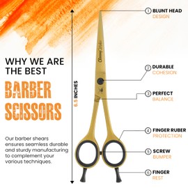 Classy M Hair Cutting Scissors Professional - Left & Right Handed Hair Trimming Scissor with Comb (Razor Sharp) Stainless Steel Barber HairCut Scissors for Men Women & Children - Pro Hair Cutting Tool