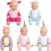 SOTOGO 5 Sets Baby Doll Clothes Outfits Jumpsuits with Hats