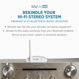 Auris BluMe HD Long Range Bluetooth 5.0 Music Receiver Hi-Fi Wireless Audio Adapter with Audiophile DAC & aptX HD for Streaming to Home Stereo, AV Receiver or Stereo Amplifier