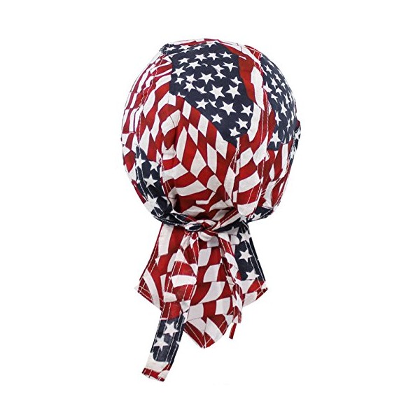 Buy Caps and Hats American Flag Doo-Rag Patriotic Du-Bandana Skull Cap with Sweatband