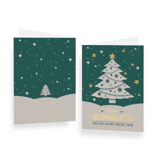 KOHMUI Christmas Cards with Envelope Set, 15 Folding Cards and
