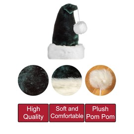 Velvet Santa Hat - Green - Adult Size