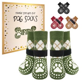 BEAUTYZOO Dog Socks for Hot/Cold Pavement to Prevent Licking Paws,Anti Slip Grippy Dog Boots&Paw Protectors for Hardwood Floors,Traction Control Shoes Booties for Puppy Small Medium Large Senior Dogs