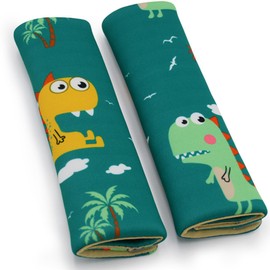 Suyasawa Seat Belt Cover for Kids, Dinosaurs, Set of 2, Cute, Mesh, Stylish, Washable