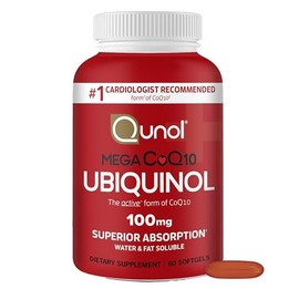 Qunol Mega Ubiquinol CoQ10 100 mg, absorción superior, 60 cápsulas blandas