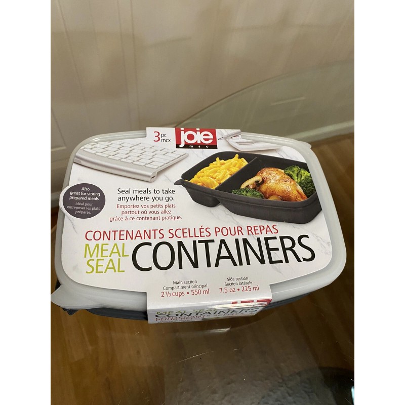 Joie Meal Prep Snack Containers Set of 3 (Dark Gray)