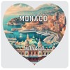 Monaco Monaco Travel Souvenir Destination 4x4-Inch Heart Design Coaster Acrylic