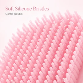 Pink Silicone Face Cleansing Brush for Daily Skincare – Soft Exfoliating Scrubber for Home and Travel