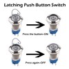 DMWD 2PCS 16mm Latching Push Button Switch 12V-24V On/Off 1NO