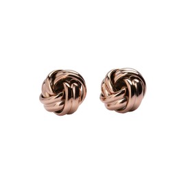 LuckyLy Aretes para Mujer de Nudo tipo Broqueles, Acero Inoxidable con Baño Oro Rosa 18k – Ideales como Regalos para Mujer de Cumpleaños y Originales, Modelo Knot