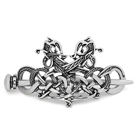Norse Double Dragon Hair Stick Womens Viking Knotwork Bun Holder Cage Qty 1 One Size Fantasy Forge Jewelry