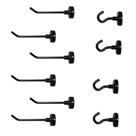 Magnet Hooks for Cruise, Magnetic Hangers for Dog Leash, Black Magnetic Hooks for Home Organization or Travel Use, Sturdy and Convenience, Pack of 10