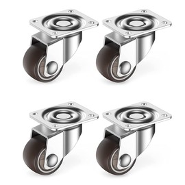 Hsthe Sea 4PCS 25mm Castor Wheels Rubber Swivel Castor Wheel Trolley Furniture Caster 40KG for Furniture Trolley etc（without Brakes）