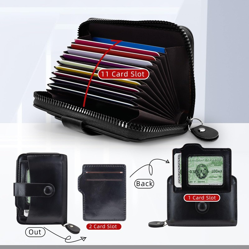 AdiStylinno Credit Card Holder, Minimalist PU Leather Mens Wallet with