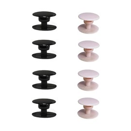 Koomduk 8 Sets Replacement Rivets for Beach Shoe Replacement Button Replacement Parts Compatible for Clog Beach Shoe Strap Repair (Black Pink)