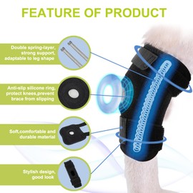 SACERKU Dog Leg Braces for Back Leg, Dog Knee Brace for Rear Hock Ankle, Older Dogs Hind Leg Hock Wrap for Torn Acl Hind Leg 23062-06(Large)