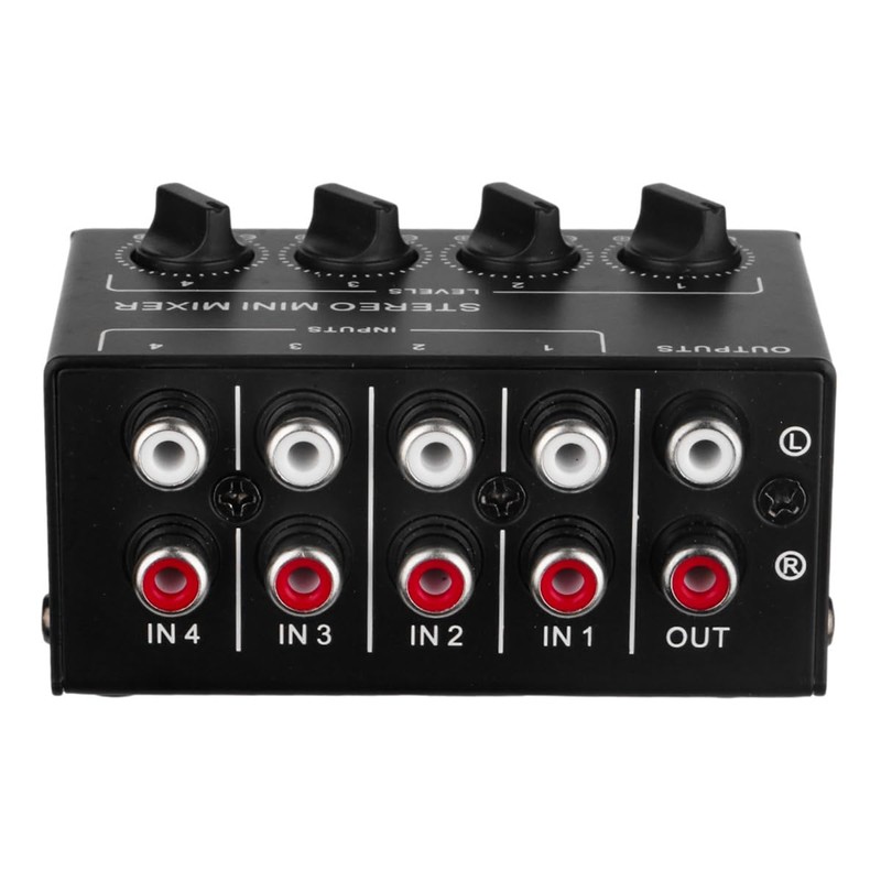 Tiardey 4 Channel Stereo Audio Mixer Support RCA Input and