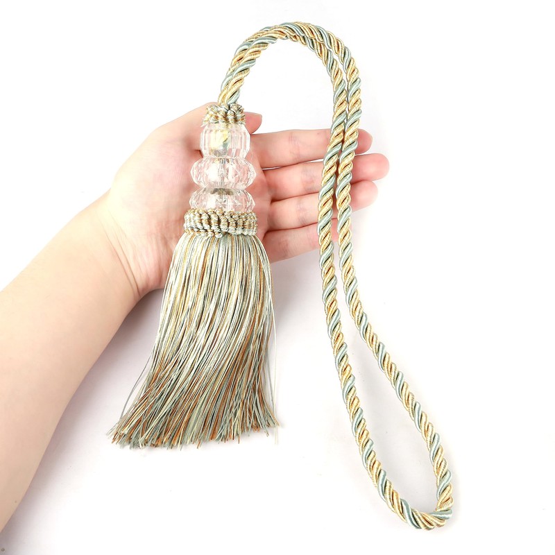 HedongHexi 4 Pack Curtain Tiebacks with Tassel, Outdoor Elegant Decorative