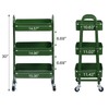 AGTEK 3 Tier Utility Rolling Cart with Lockable Wheels, Metal