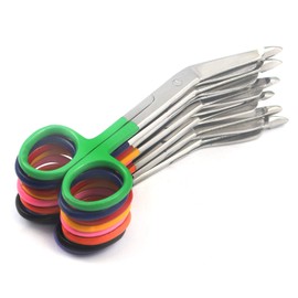 OdontoMed2011® Pack of 8 Lister Bandage Scissors - Color Coated Handles, 5.5" (Black + Blue + Green + Yellow + Red + Pink + Purple + Orange) 5 1/2"