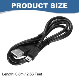 MECCANIXITY Mini USB Cable, 2.6ft Standard USB to Mini USB Data Cable Charging Cord for Phone Camera Hard Drive, Black