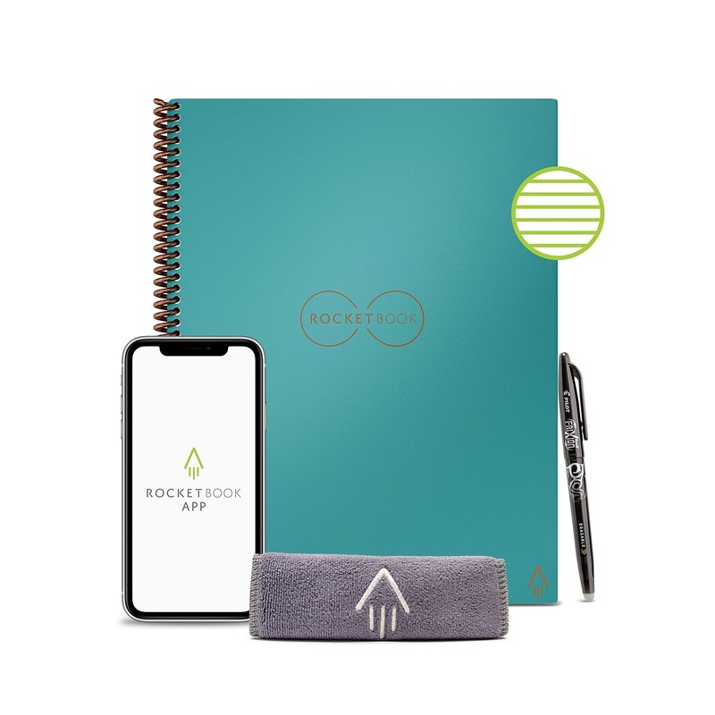 Rocketbook Core Reusable Smart Notebook, 8.5-inch x 11-inch, Lined Ruled,
