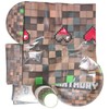 Pixel Birthday Decoration Party Supplies, 16 Set of Cups,Plates, Napkins,
