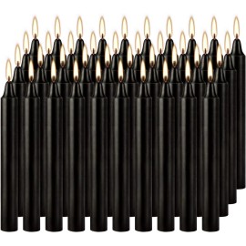 YOROXRG 40 Black Spell Chime Candles, 4-Inch Unscented Mini Tapers for Rituals & Altar