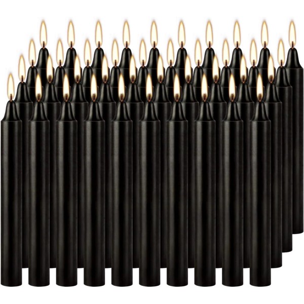 YOROXRG 40 Black Spell Chime Candles, 4-Inch Unscented Mini Tapers
